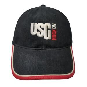 USG Rock On Strapback Baseball Cap Black One Size Embroidered Authentic TSMGI